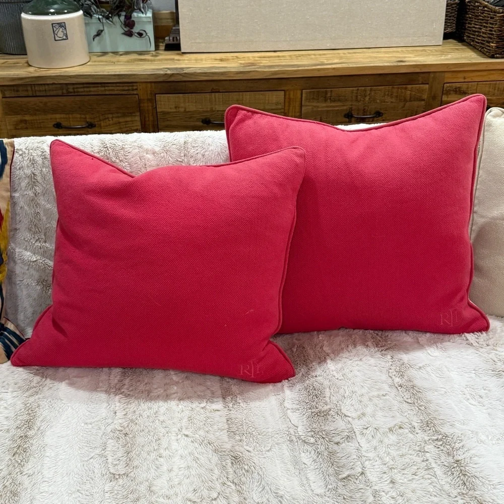 Ralph Lauren Bundle of 3 Red/Pink Pillow Shams